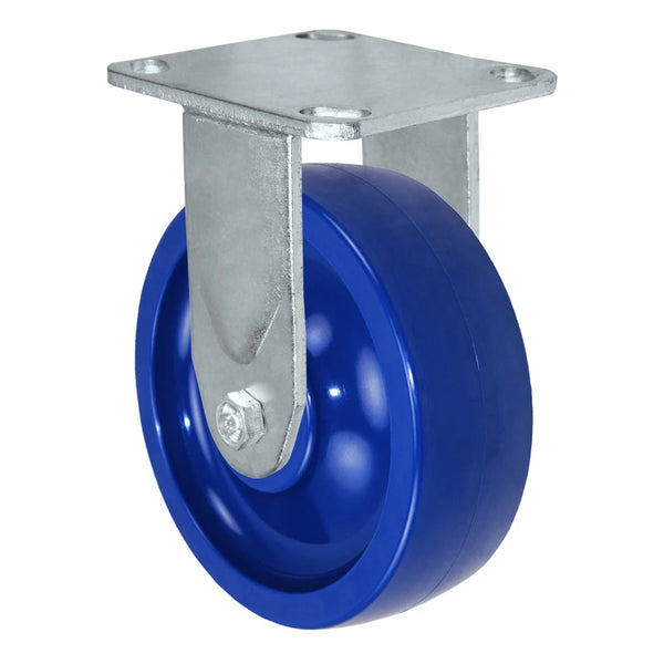Durastar Medium Heavy Duty 30 Series - 6" x 2" Solid Polyurethane Rigid Caster - 1200 lb Capacity, 4 x 4-1/2 Top Plate | Choose Bearing Options Durastar