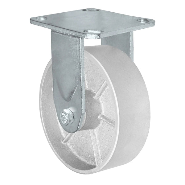 Durastar Medium Heavy Duty 30 Series - 6" x 2" Semi-Steel Rigid Caster - 1200 lb Capacity, 4 x 4-1/2 Top Plate | Choose Bearing Options Durastar
