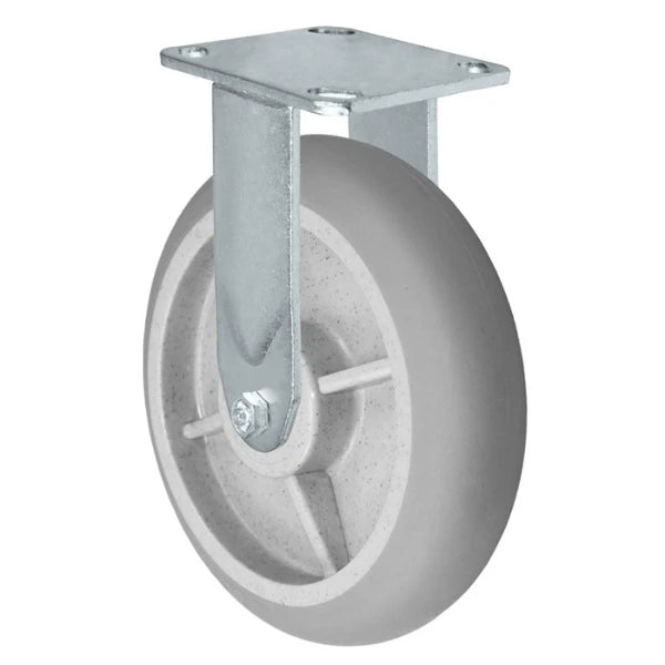 Durastar Medium Heavy Duty 30 Series - 8" x 2" Donut Thermoplastic Rubber Rigid Caster - 600 lb Capacity, 4 x 4-1/2 Top Plate | Choose Bearing Options Durastar