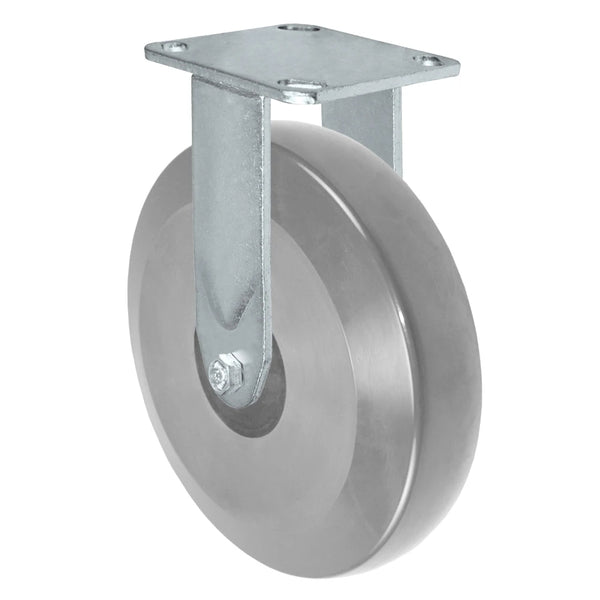 Durastar Medium Heavy Duty 30 Series - 8" x 2" HD Solid Polyurethane on Glass-filled Nylon Rigid Caster - 1250 lb Capacity, 4 x 4-1/2 Top Plate | Choose Bearing Options Durastar