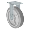 Durastar Medium Heavy Duty 30 Series - 8" x 2" Duratek High Tech Rubber Rigid Caster - 675 lb Capacity, 4 x 4-1/2 Top Plate | Choose Bearing Options Durastar