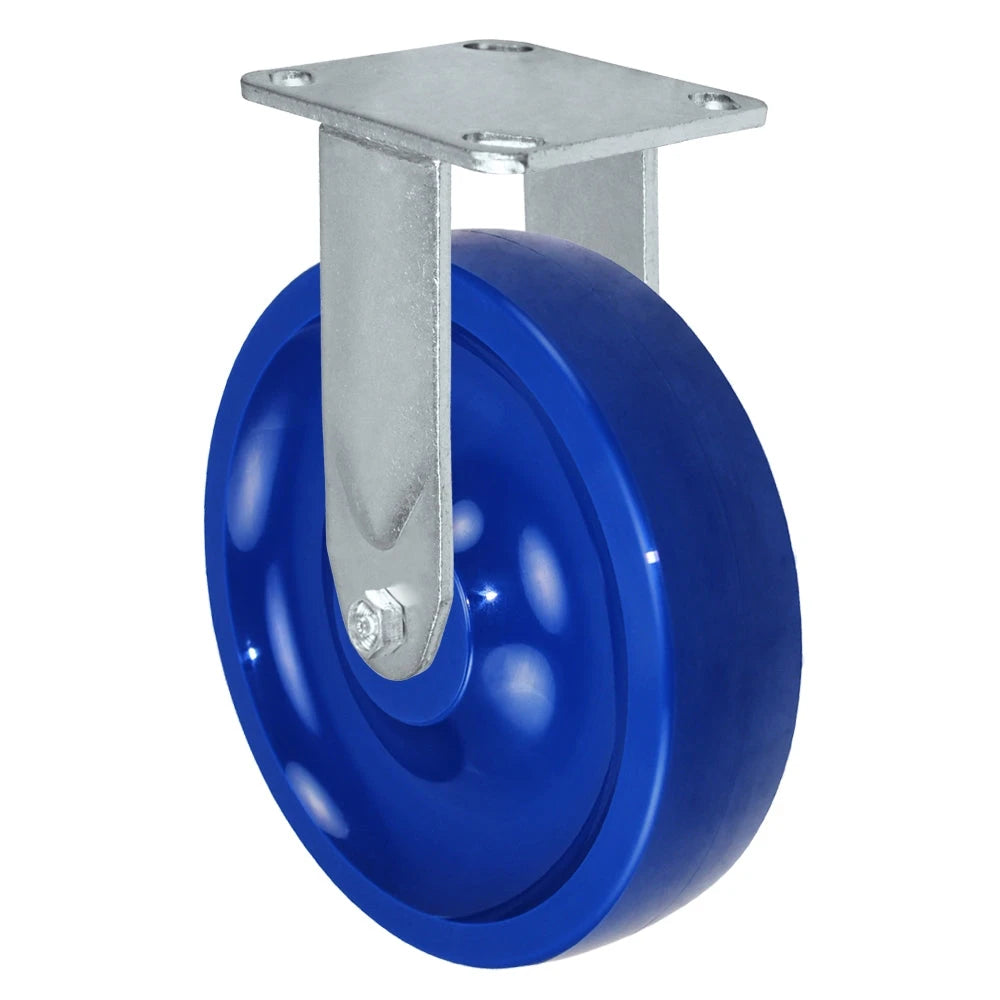 Durastar Medium Heavy Duty 30 Series - 8" x 2" Solid Polyurethane Rigid Caster - 1250 lb Capacity, 4 x 4-1/2 Top Plate | Choose Bearing Options Durastar