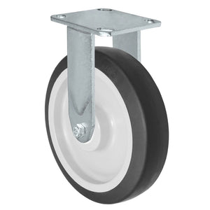 Durastar Medium Heavy Duty 30 Series - 8" x 2" Thermoplastic Rubber Rigid Caster - 600 lb Capacity, 4 x 4-1/2 Top Plate | Choose Bearing Options Durastar