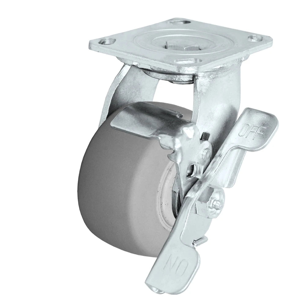 Durastar Medium Heavy Duty 30 Series - 4" x 2" Duratek Donut High Tech Rubber Swivel Caster - 450 lb Capacity, 4 x 4-1/2 Top Plate Durastar