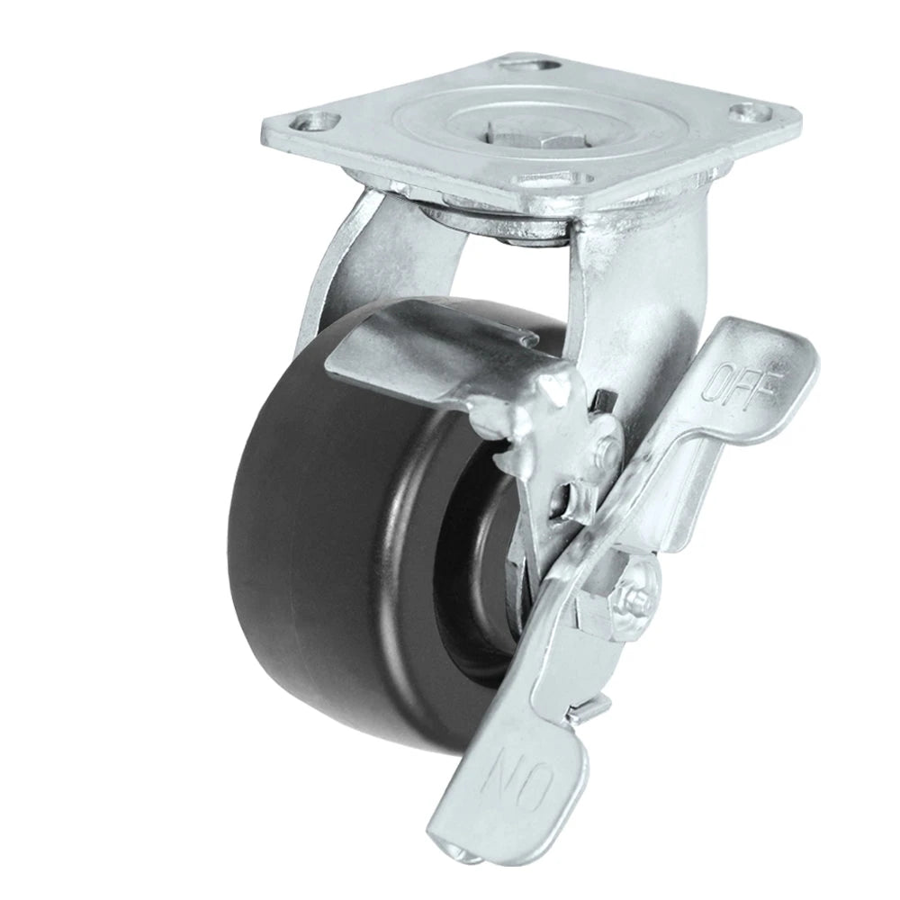 Durastar Medium Heavy Duty 30 Series - 4" x 2" HD Polyolefin Swivel Caster - 700 lb Capacity, 4 x 4-1/2 Top Plate Durastar