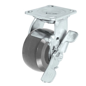 Durastar Medium Heavy Duty 30 Series - 4" x 2" HD Solid Polyurethane on Glass-filled Nylon Swivel Caster - 1200 lb Capacity, 4 x 4-1/2 Top Plate | Choose Bearing Options Durastar