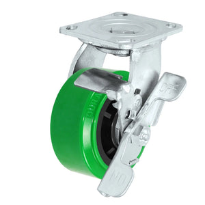 Durastar Medium Heavy Duty 30 Series - 4" x 2" Polyurethane on Glass-filled Nylon Swivel Caster - 800 lb Capacity, 4 x 4-1/2 Top Plate | Choose Bearing Options Durastar