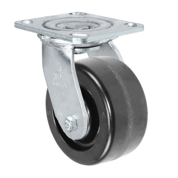 Durastar Medium Heavy Duty 30 Series - 4" x 2" Phenolic Swivel Caster - 800 lb Capacity, 4 x 4-1/2 Top Plate | Choose Bearing Options Durastar