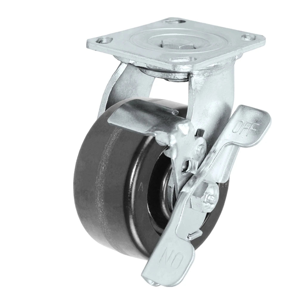 Durastar Medium Heavy Duty 30 Series - 4" x 2" Phenolic Swivel Caster - 800 lb Capacity, 4 x 4-1/2 Top Plate | Choose Bearing Options Durastar