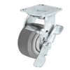 Durastar Medium Heavy Duty 30 Series - 4" x 2" Duratek High Tech Rubber Swivel Caster - 450 lb Capacity, 4 x 4-1/2 Top Plate Durastar