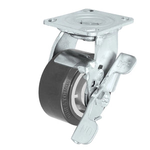 Durastar Medium Heavy Duty 30 Series - 4" x 2" Duratough Polyurethane on Polyolefin Swivel Caster - 700 lb Capacity, 4 x 4-1/2 Top Plate Durastar