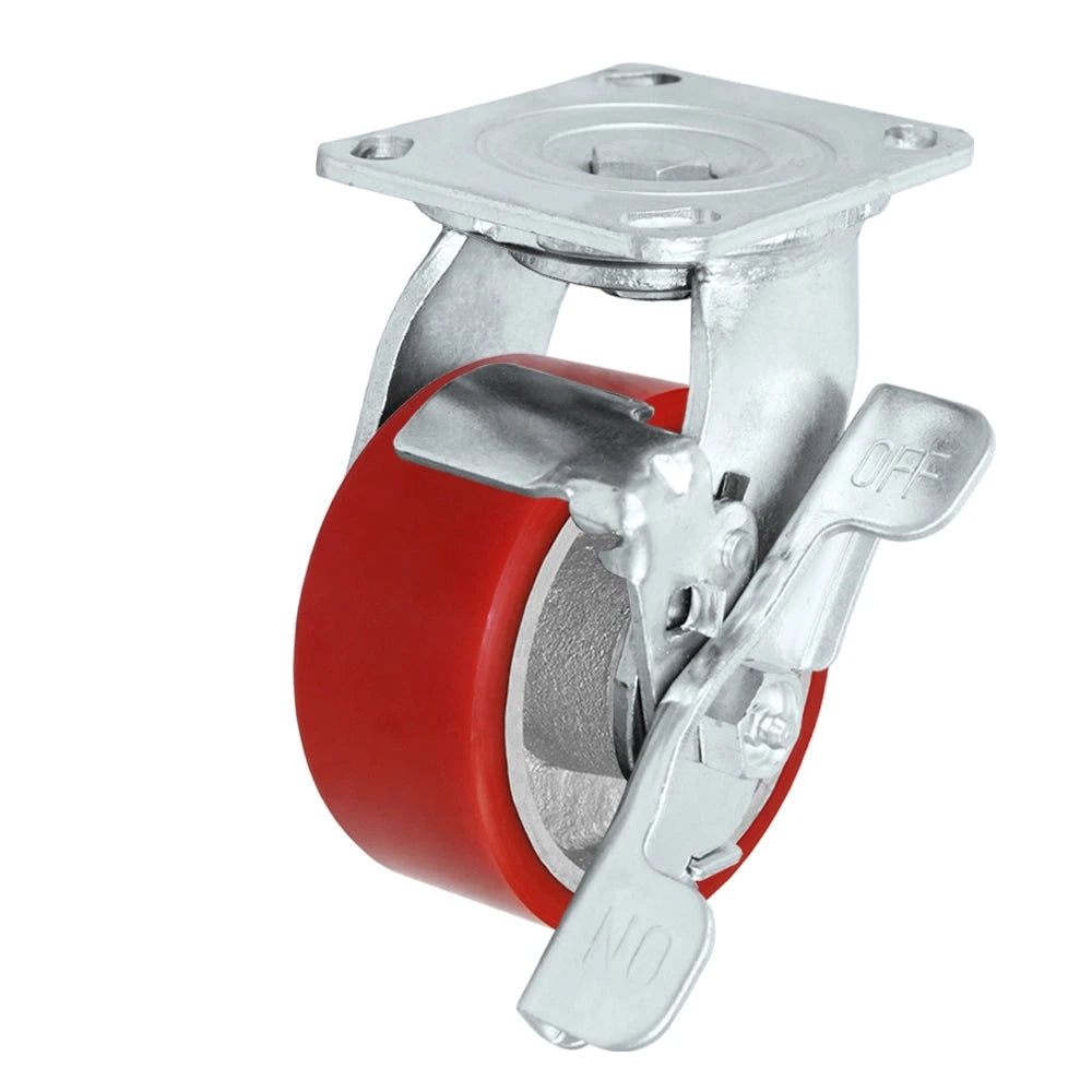 Durastar Medium Heavy Duty 30 Series - 4" x 2" Polyurethane on Steel Swivel Caster - 700 lb Capacity, 4 x 4-1/2 Top Plate Durastar