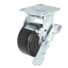 Durastar Medium Heavy Duty 30 Series - 4" x 2" Rubber on Glass-filled Nylon Swivel Caster - 400 lb Capacity, 4 x 4-1/2 Top Plate Durastar