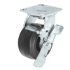 Durastar Medium Heavy Duty 30 Series - 4" x 2" Rubber on Steel Swivel Caster - 400 lb Capacity, 4 x 4-1/2 Top Plate Durastar