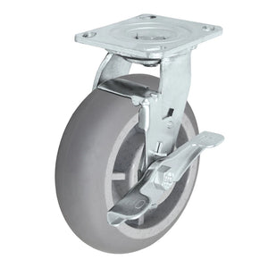 Durastar Medium Heavy Duty 30 Series - 5" x 2" Duratek Donut High Tech Rubber Swivel Caster - 500 lb Capacity, 4 x 4-1/2 Top Plate | Choose Bearing Options Durastar