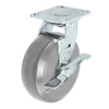 Durastar Medium Heavy Duty 30 Series - 5" x 2" HD Solid Polyurethane on Glass-filled Nylon Swivel Caster - 1250 lb Capacity, 4 x 4-1/2 Top Plate | Choose Bearing Options Durastar