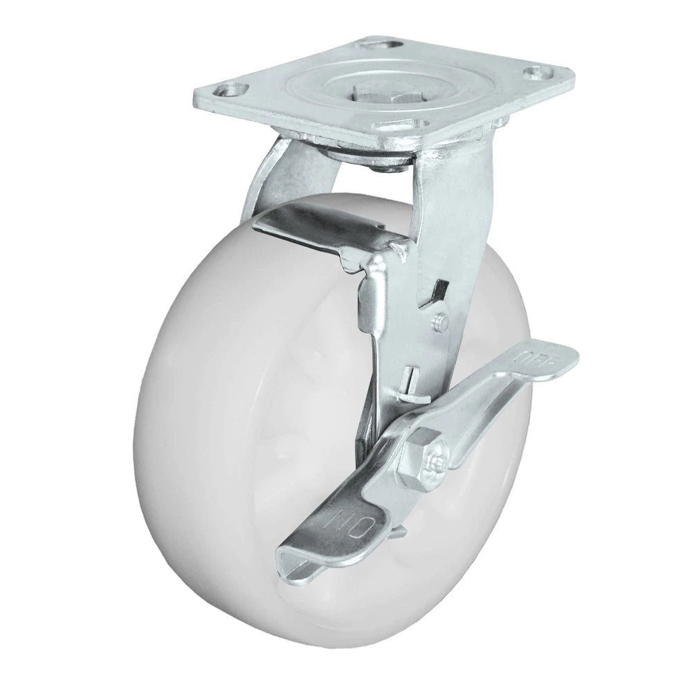 Durastar Medium Heavy Duty 30 Series - 5" x 2" Nylon Swivel Caster - 1000 lb Capacity, 4 x 4-1/2 Top Plate | Choose Bearing Options Durastar
