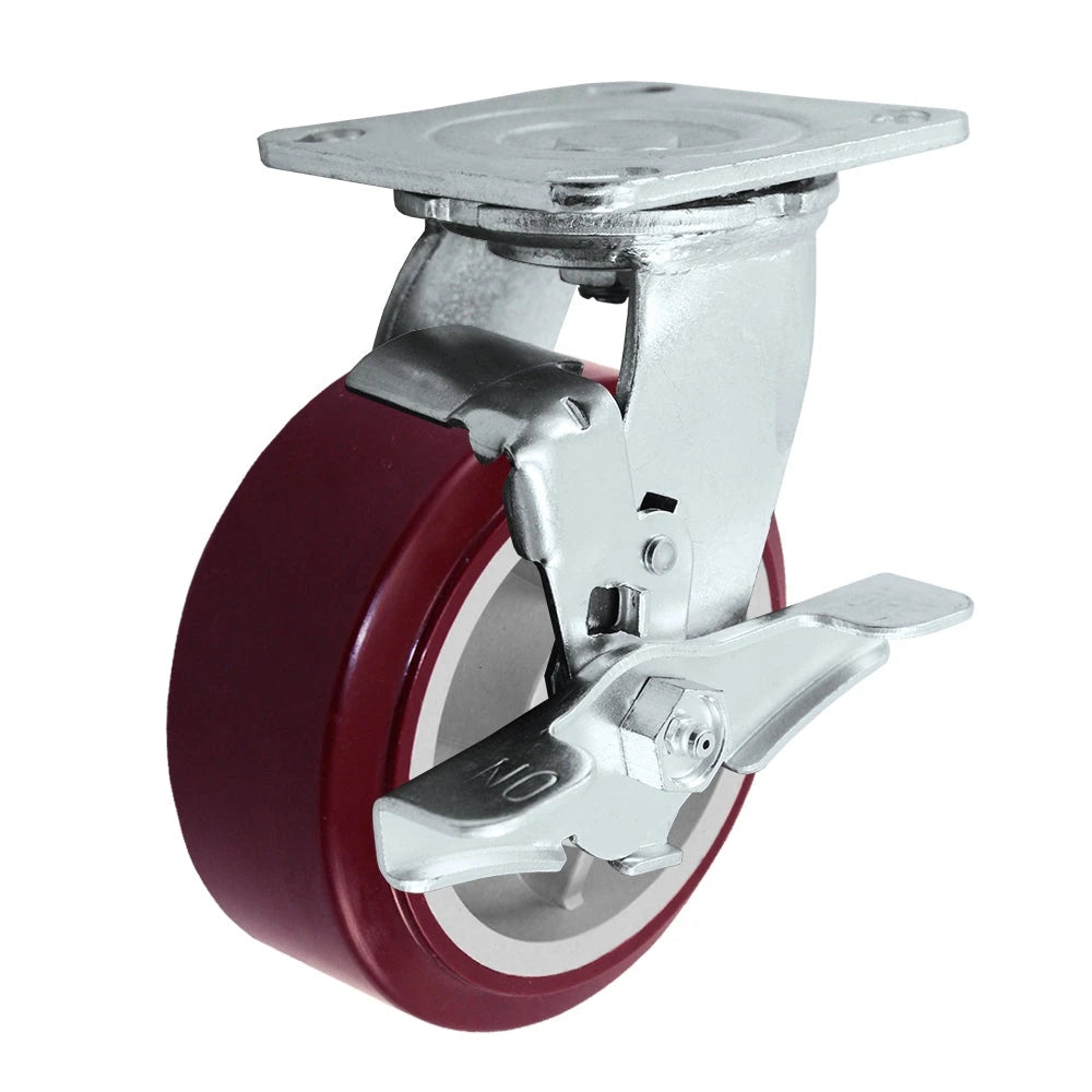 Durastar Medium Heavy Duty 30 Series - 5" x 2" Duratough Polyurethane on Polyolefin  Swivel Caster - 750 lb Capacity, 4 x 4-1/2 Top Plate | Choose Bearing Options Durastar