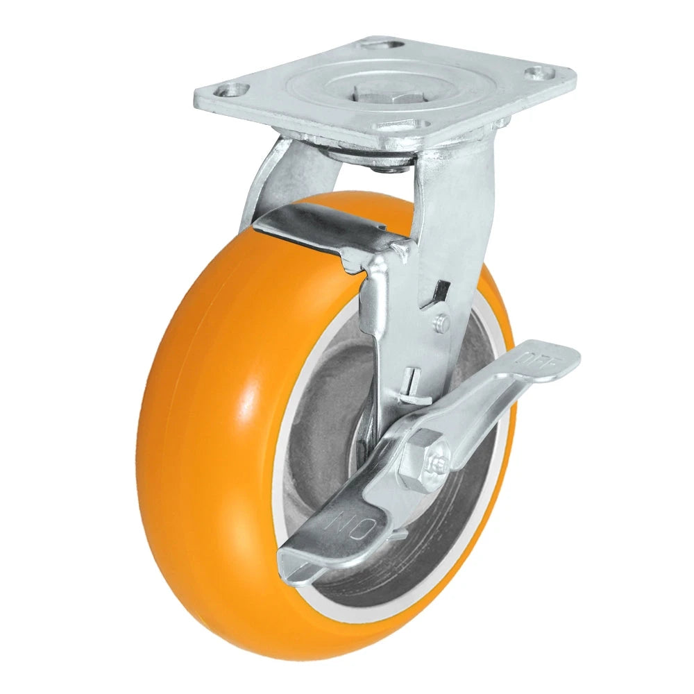 Durastar Medium Heavy Duty 30 Series - 6" x 2" Sirius HD Donut Polyurethane on Aluminum Swivel Caster - 1250 lb Capacity, 4 x 4-1/2 Top Plate Durastar