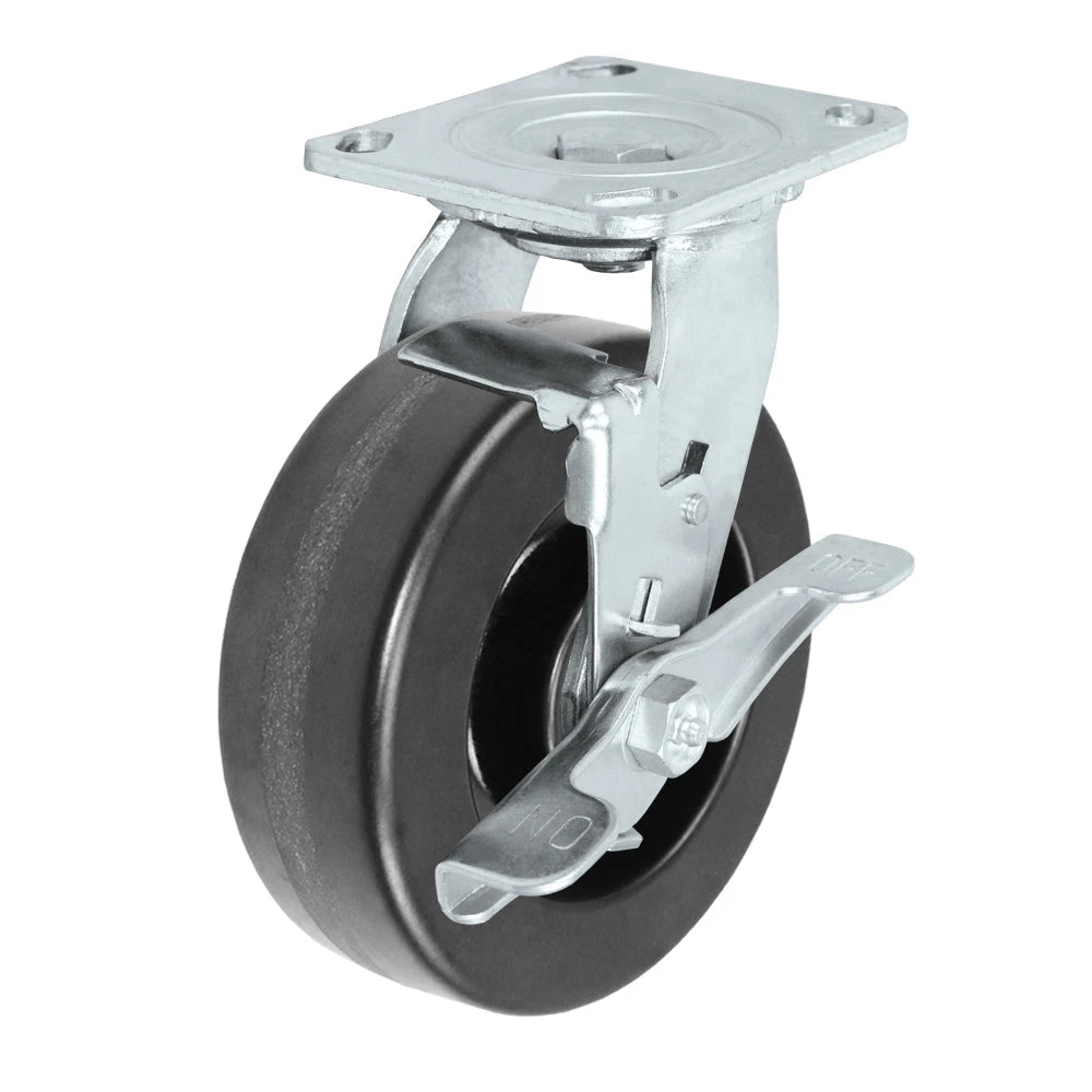 Durastar Medium Heavy Duty 30 Series - 6" x 2" Phenolic Swivel Caster - 1200 lb Capacity, 4 x 4-1/2 Top Plate | Choose Bearing Options Durastar