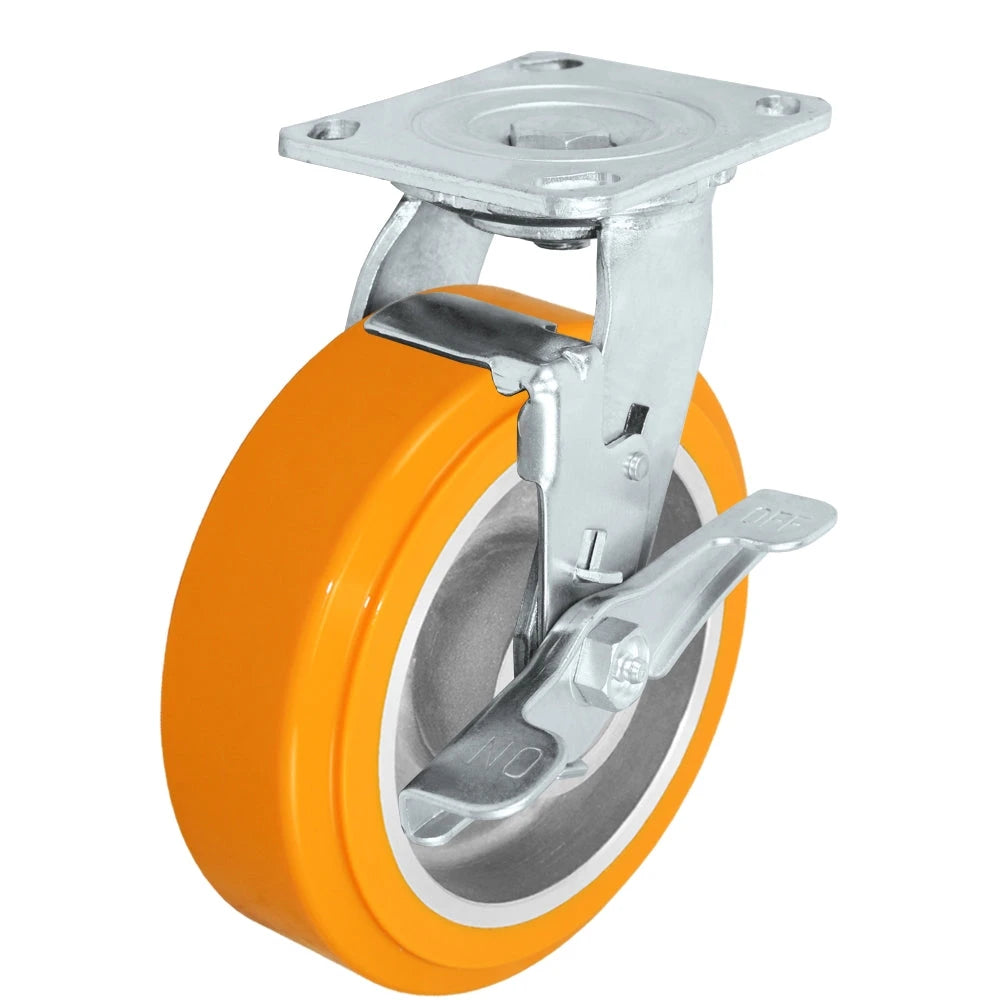 Durastar Medium Heavy Duty 30 Series - 6" x 2" Sirius HD Polyurethane on Aluminum Swivel Caster - 1250 lb Capacity, 4 x 4-1/2 Top Plate Durastar