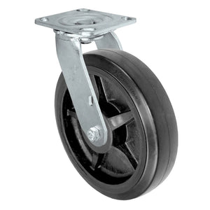 8" x 2" Rubber on Glass-filled Nylon Swivel Caster – 600 lb