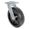 Durastar Medium Heavy Duty 30 Series - 8" x 2" Rubber on Glass-filled Nylon Swivel Caster - 600 lb Capacity, 4 x 4-1/2 Top Plate | Choose Bearing Options Durastar