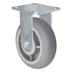 6" x 2" Thermo Rubber Rigid Caster – 500 lb | 4" x 4-1/2" Plate | CasterHQ