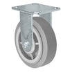 6" x 2" Thermo Rubber Rigid Caster – 600 lb | 4" x 4-1/2" Plate | CasterHQ