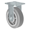 6" x 2" Rigid Flat Tread Thermo Plastic Rubber Wheel | Rigid Caster | 4" x 4-1/2" Plate Size | 600 lbs Capacity CasterHQ