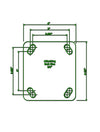6" x 2" Rigid Flat Tread Thermo Plastic Rubber Wheel | Rigid Caster | 4" x 4-1/2" Plate Size | 600 lbs Capacity CasterHQ