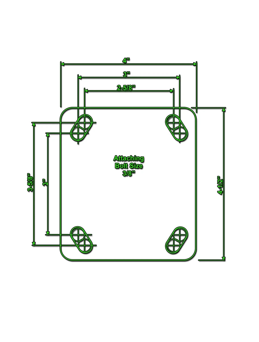 5" x 2" Flat Tread Thermo Plastic Rubber Wheel - Swivel Caster - 4" x 4-1/2" Plate Size - 500 lbs Capacity CasterHQ