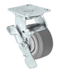 4" x 2" Swivel with Brake | Flat Tread Thermo Plastic Rubber Wheel | 4" x 4-1/2" Plate Size | 450 lbs Capacity CasterHQ