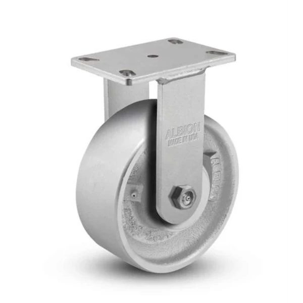 8"x3" Heavy-Duty Kingpinless Rigid Caster with Cast Iron Wheel, 2800 lb Capacity, Albion Casters SKU: 310CA08501R Albion-Casters