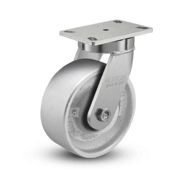 8"x3" Heavy-Duty Kingpinless Swivel Caster with Cast Iron Wheel, 2800 lb Capacity, Albion Casters SKU: 310CA08501S Albion-Casters