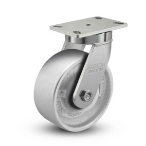 Albion 310CA08501S 8"x3" Cast Iron Swivel Kingpinless Caster – 2800 lb