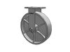 Albion Casters Kingpinless Caster – 12" x 3" Cast Iron Wheel, Rigid with 6.25" x 4.5" Plate – Heavy-Duty USA-Rig Model 310CA12501R Albion-Casters