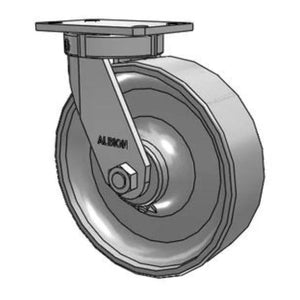Albion 10"x3" Forged Steel Kingpinless Caster 6.25"x4.5" Plate – 4100 lb
