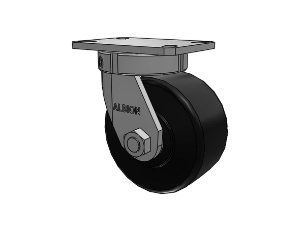 Albion Casters Kingpinless USA-rig 6" x 3" Trionix Nylon Caster with 6.25" x 4.5" Plate - Heavy-Duty, High-Durability Caster for Industrial Use - Model 310NX06528S Albion-Casters