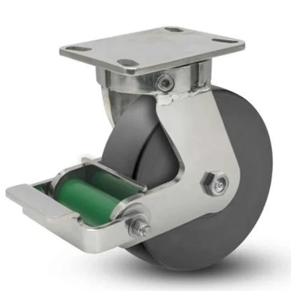 Kingpinless USA-Rig 6x3 Trionix Nylon Caster with Poly-Cam Brake, 4100 lb Capacity Albion-Casters