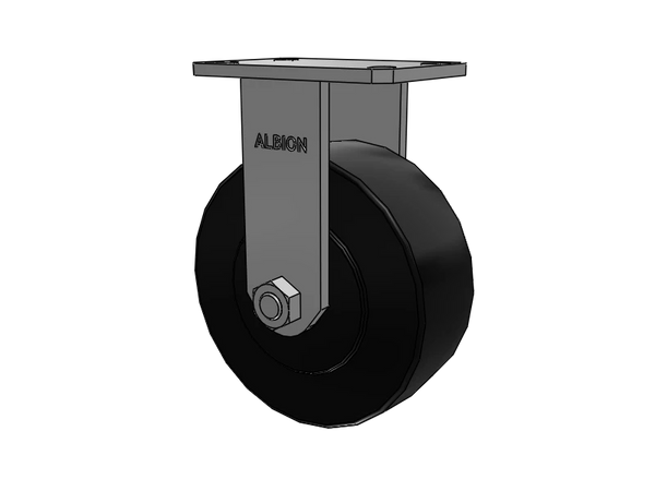 Albion Casters Kingpinless 8" x 3" Trionix Nylon Rigid Caster | Heavy-Duty Industrial Caster with 6.25" x 4.5" Plate - Model 310NX08528R Albion-Casters