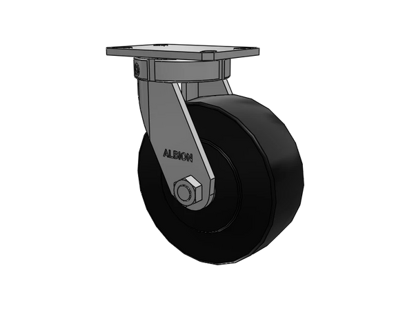 Albion Casters Kingpinless USA-rig 8"x3" Trionix Nylon Caster with 6.25"x4.5" Plate - High-Load Durable Industrial Caster for Smooth Operation Albion-Casters