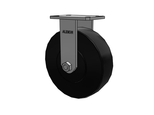 Albion Casters Kingpinless 10-inch Trionix Nylon Rigid Caster - Heavy-Duty 310NX10528R with 6.25 x 4.5 Plate Albion-Casters