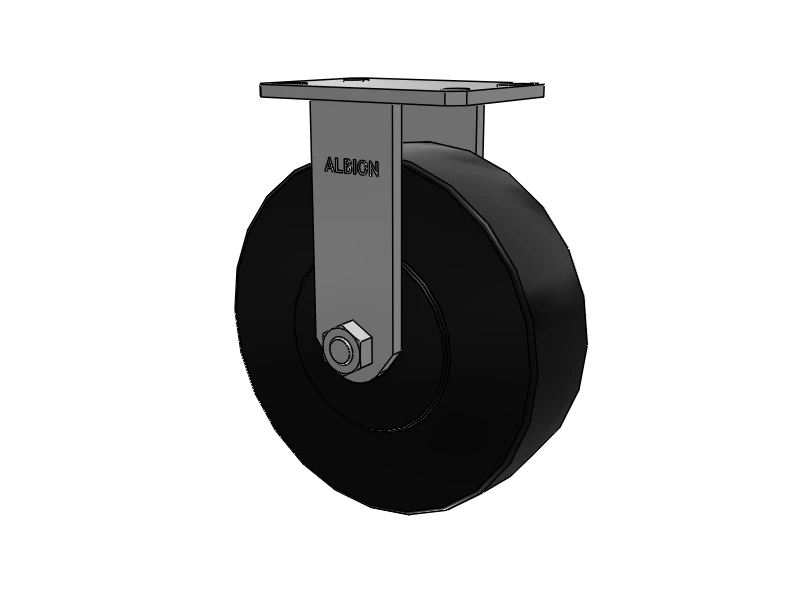 Albion Casters Kingpinless 10-inch Trionix Nylon Rigid Caster - Heavy-Duty 310NX10528R with 6.25 x 4.5 Plate Albion-Casters