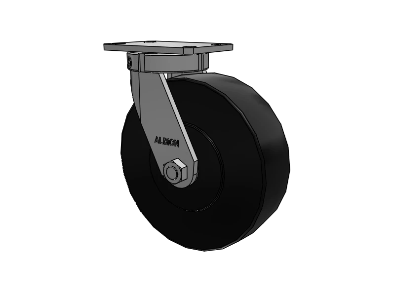 Albion Casters Kingpinless Nylon Caster 10" x 3" - Heavy-Duty USA-Rig with 6.25" x 4.5" Plate | Model 310NX10528S Albion-Casters