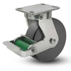 10"x3" Trionix Nylon Caster with Poly-Cam Brake, 4100 lb Capacity, Kingpinless, 6.25"x4.5" Plate Albion-Casters
