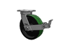 Albion Casters Kingpinless 10" x 3" Green Poly-on-Iron Caster with Face Brake – High Load Capacity, Durable Industrial Caster with 6.25" x 4.5" Plate | Model 310PY10501SFBB Albion-Casters