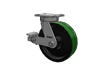 Albion Casters Kingpinless 10-Inch x 3-Inch Green Polyurethane on Iron Caster with Poly-Cam Brake and 6.25-Inch x 4.5-Inch Plate - High Load Capacity Caster for Heavy-Duty Applications