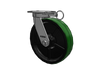 Albion Casters 12" x 3" Kingpinless Green Poly-on-Iron Caster with 6.25" x 4.5" Plate & Swivel Lock - Heavy-Duty Industrial Caster for Superior Mobility and Durability - Model 310PY12501SL Albion-Casters