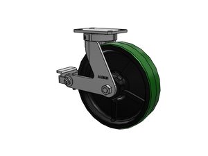 Albion 310PY12501SP 12"x3" Poly-on-Iron Kingpinless Caster w/ Brake – 3500 lb